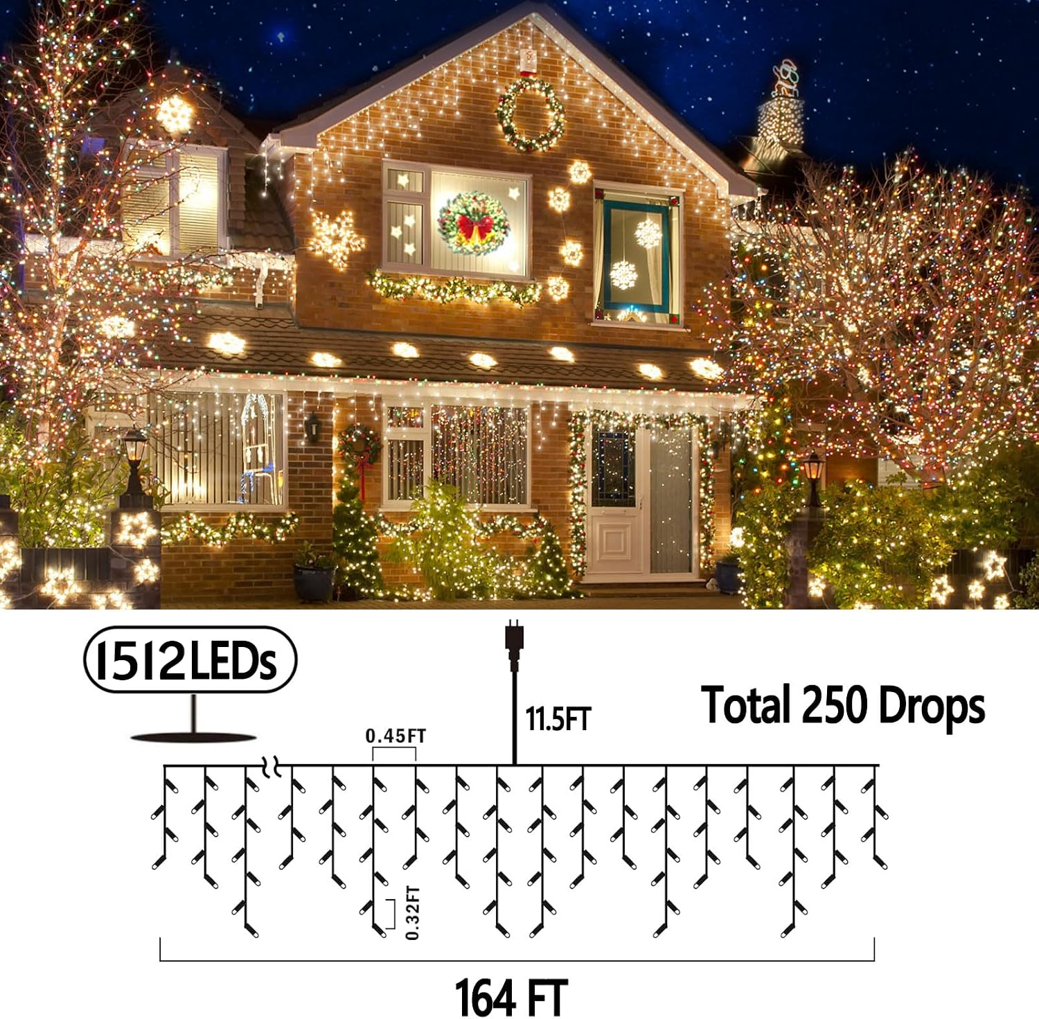 Outdoor Christmas String Light - Lighting Christmas Decor ulasan dan harga