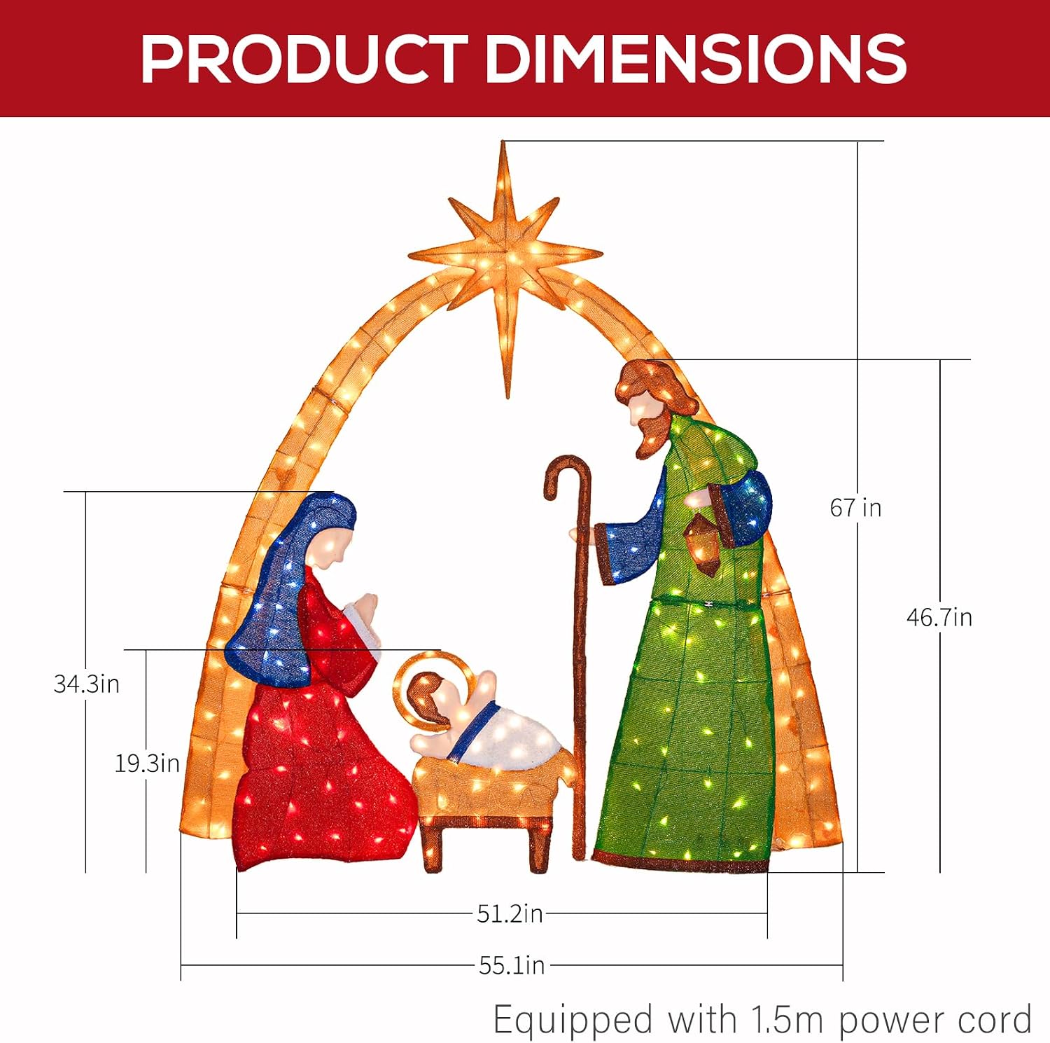 5.5 FT 2.5D Lighted Christmas  - Lighting Christmas Decor ulasan dan harga