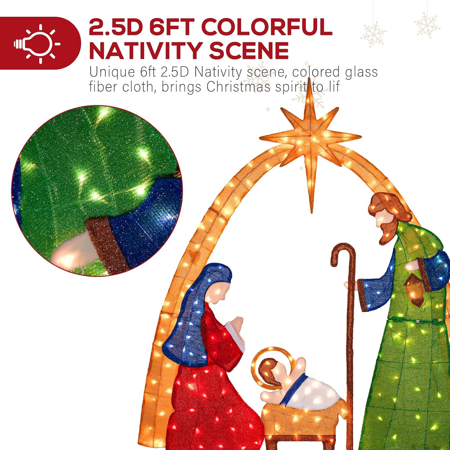 5.5 FT 2.5D Lighted Christmas  - Lighting Christmas Decor ulasan dan harga
