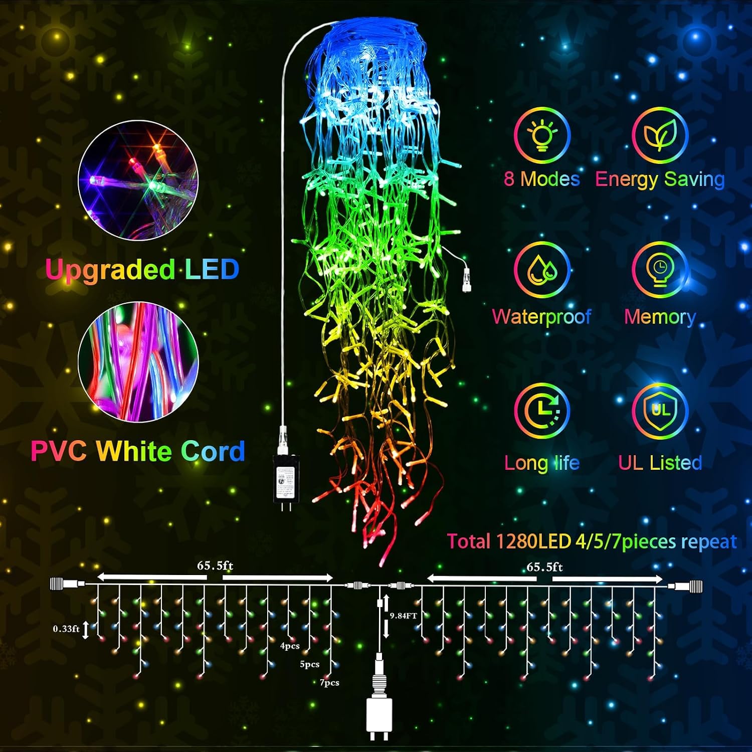 1280 LED Christmas String Ligh - Lighting Christmas Decor ulasan dan harga
