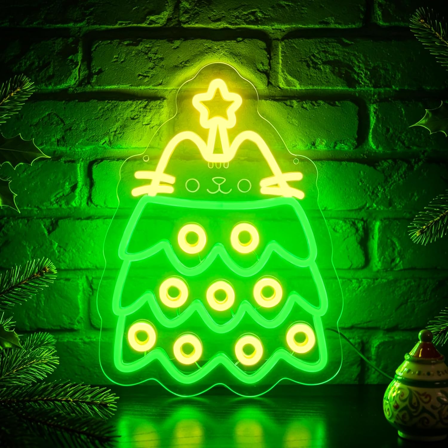 Christmas Tree LED Neon Sign U - Lighting Christmas Decor ulasan dan harga