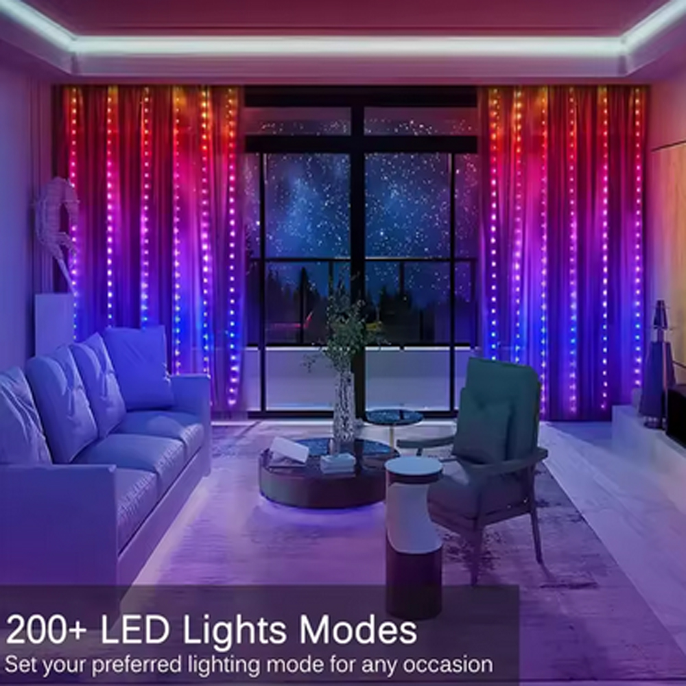 3M RGB Smart LED Curtain Light - Lighting Christmas Decor ulasan dan harga